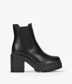 Bosanova Bottines Chelsea | Bottes De Plateforme | Bottines noires à bandes élastiques