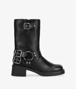 Bosanova Bottes À Talons | Bottes De Motard | Bottines noires à boucles
