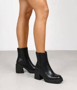 Bosanova Bottes À Talons | Bottes De Plateforme | Bottines noires à talons avec fermeture éclair