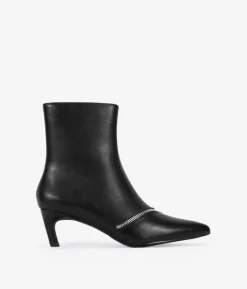 Bosanova Bottes À Talons | Bottines noires à talons avec fermeture éclair décorative