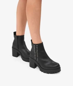 Bosanova Bottes À Talons | Bottes De Plateforme | Bottines noires à talons et clous