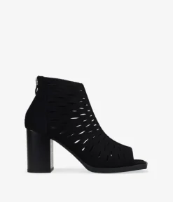 Bosanova Bottes À Talons | Bottines noires ajourées à bout ouvert