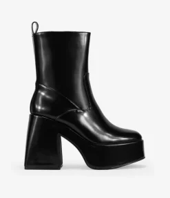 Bosanova Bottes À Talons | Bottes De Plateforme | Bottines plateforme noires à talons larges