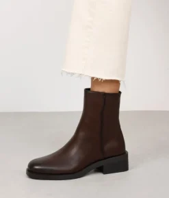 Bosanova Bottes À Talons | Bottines plates marron avec fermeture éclair