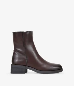 Bosanova Bottes À Talons | Bottines plates marron avec fermeture éclair