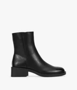 Bosanova Bottes À Talons | Bottines plates noires avec fermeture éclair