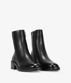 Bosanova Bottes À Talons | Bottines plates noires avec fermeture éclair