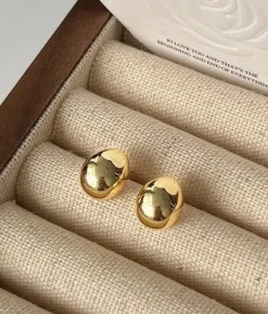 Bosanova Boucles D'oreilles | Boucles d'oreilles créoles minimalistes en or