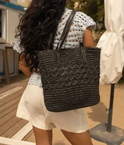 Bosanova Bolsos De Playa | Sacs Shopper | Cabas en raphia noir