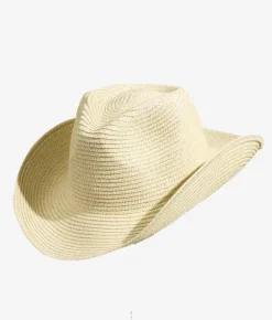 Femme Bosanova Casquettes Et Chapeaux | Chapeau de cowboy beige en raphia tressé