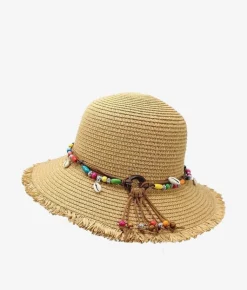 Femme Bosanova Casquettes Et Chapeaux | Chapeau en raphia grillé avec pendentif
