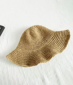 Femme Bosanova Casquettes Et Chapeaux | Chapeau en raphia marron doux