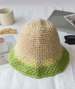 Femme Bosanova Casquettes Et Chapeaux | Chapeau en raphia vert tendre