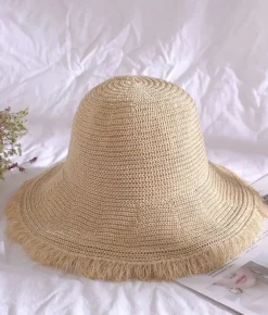 Femme Bosanova Casquettes Et Chapeaux | Chapeau raphia tressé beige