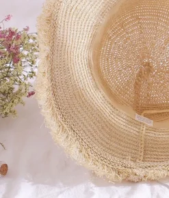 Femme Bosanova Casquettes Et Chapeaux | Chapeau raphia tressé beige
