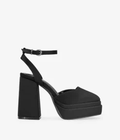 Bosanova Chaussures De Fête | Plateformes | Chaussures à talons en satin noir