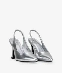 Bosanova Chaussures De Fête | Chaussures argentées à talon évasé