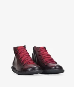 Bosanova Chaussures En Cuir | Chaussures en cuir bordeaux à lacets élastiques
