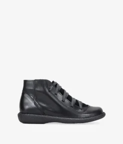 Bosanova Chaussures En Cuir | Chaussures en cuir noir à lacets élastiques