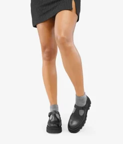 Bosanova Chaussures En Cuir | Chaussures Et Mocassins | Chaussures en cuir noir avec boucle assortie