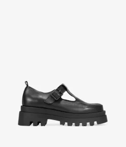 Bosanova Chaussures En Cuir | Chaussures Et Mocassins | Chaussures en cuir noir avec boucle assortie
