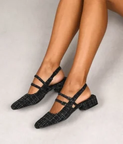 Bosanova Ballerines Et Mary Janes | Chaussures Mary Jane noires à bride arrière et talon