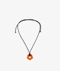Bosanova Colliers | Collier noir avec fleur d'oranger