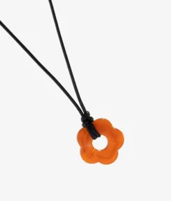 Bosanova Colliers | Collier noir avec fleur d'oranger