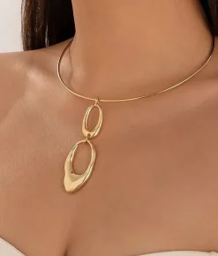 Bosanova Colliers | Collier ras de cou doré avec pendentif