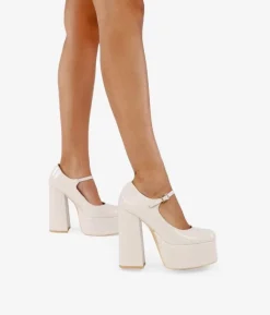 Bosanova Ballerines Et Mary Janes | Chaussures De Fête | Escarpins beiges à talons XXL