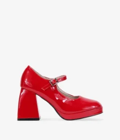 Bosanova Ballerines Et Mary Janes | Chaussures De Fête | Escarpins rouges à talons carrés