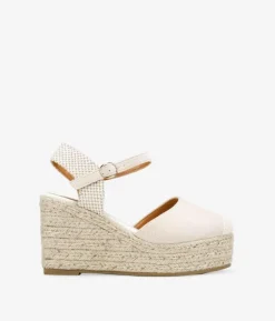 Bosanova Espadrilles | Sandales Compensées | Espadrilles beiges à bride et semelle sparte