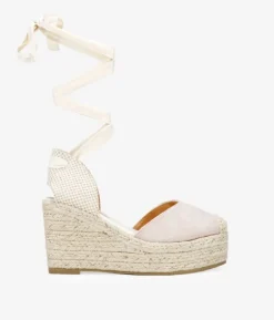 Bosanova Espadrilles | Sandales Compensées | Espadrilles beiges à semelle compensée en sparte