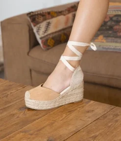Bosanova Espadrilles | Sandales Compensées | Espadrilles beiges compensées en sparte