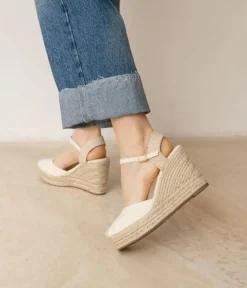 Bosanova Espadrilles | Sandales Compensées | Espadrilles blanches avec coin en sparte
