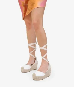 Bosanova Espadrilles | Sandales Compensées | Espadrilles blanches compensées en sparte