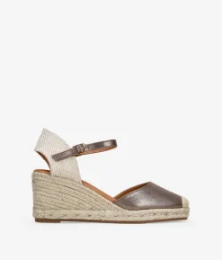 Bosanova Espadrilles | Sandales Compensées | Espadrilles bronze à cale en raphia