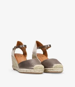 Bosanova Espadrilles | Sandales Compensées | Espadrilles bronze à cale en raphia