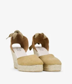 Bosanova Espadrilles | Sandales Spartiates | Espadrilles compensées sable avec noeud