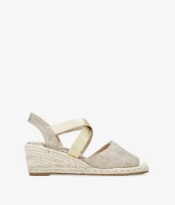 Bosanova Espadrilles | Sandales Compensées | Espadrilles dorées à cale en raphia