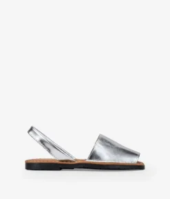 Bosanova Espadrilles | Sandales Plates | Espadrilles en cuir argenté