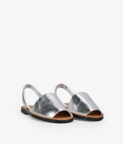 Bosanova Espadrilles | Sandales Plates | Espadrilles en cuir argenté