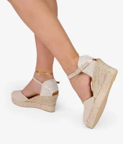 Bosanova Espadrilles | Sandales Compensées | Espadrilles en cuir beiges
