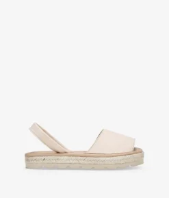 Bosanova Espadrilles | Sandales Spartiates | Espadrilles en cuir Cava avec plateforme en sparte
