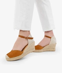 Bosanova Espadrilles | Sandales Compensées | Espadrilles en cuir marron