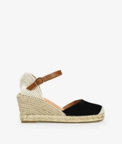 Bosanova Espadrilles | Sandales Compensées | Espadrilles en cuir noir