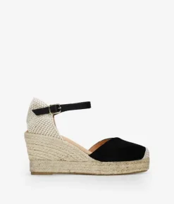 Bosanova Espadrilles | Sandales Compensées | Espadrilles en cuir noir