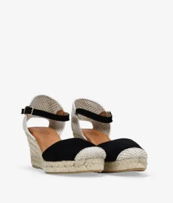Bosanova Espadrilles | Espadrilles en cuir noir avec sparte