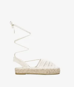 Bosanova Espadrilles | Sandales Spartiates | Espadrilles en macramé beige avec semelle en sparte