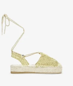 Bosanova Espadrilles | Sandales Spartiates | Espadrilles en macramé doré avec semelle en sparte